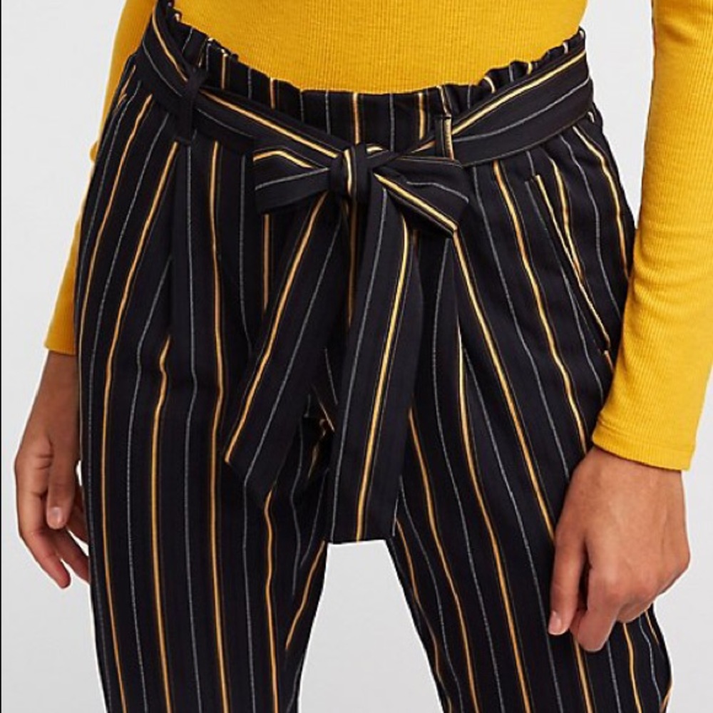 Striped Paperbag Trousers